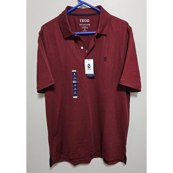 NWT Men's IZOD Polo Size LT Big & Tall Maroon SS Advantage Performance Quick Dry - Picture 1 of 7